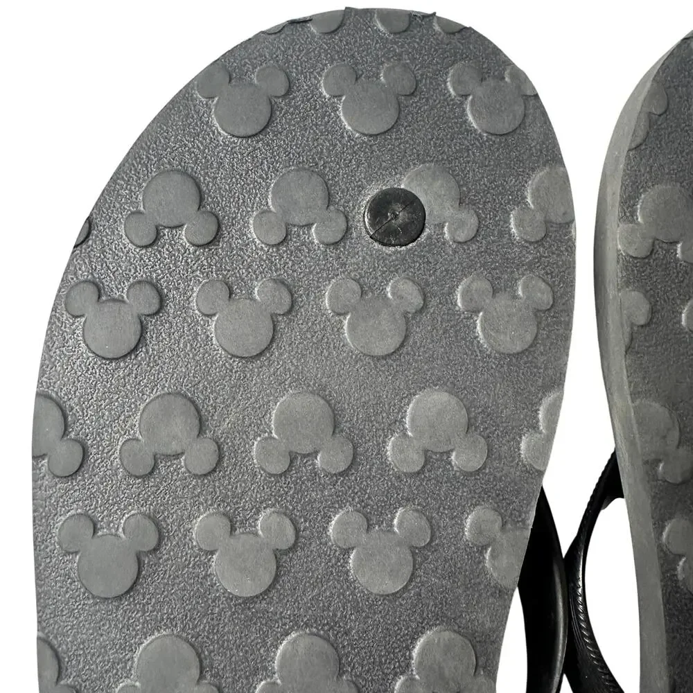 Disneyland Resort DLR 55 Mickey Mouse Flip Flops Black Men’s Size 11
